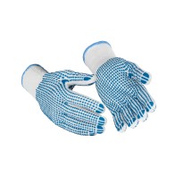 Pirštinės megztos su PVC tašk. (dvipusės) M52